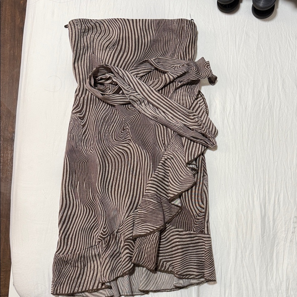 Zara Black and White Striped Mini Dress